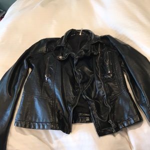 Black leather jacket